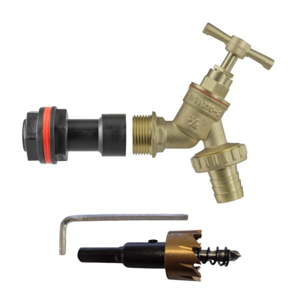 Water Butt Extension Kit 3/4″ with Brass Barbed Tap and Home & Garden Free Shipping 5