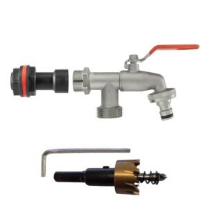 Water Butt Extension Kit 3/4″ with Double Tap and Drill Bit Home & Garden Free Shipping