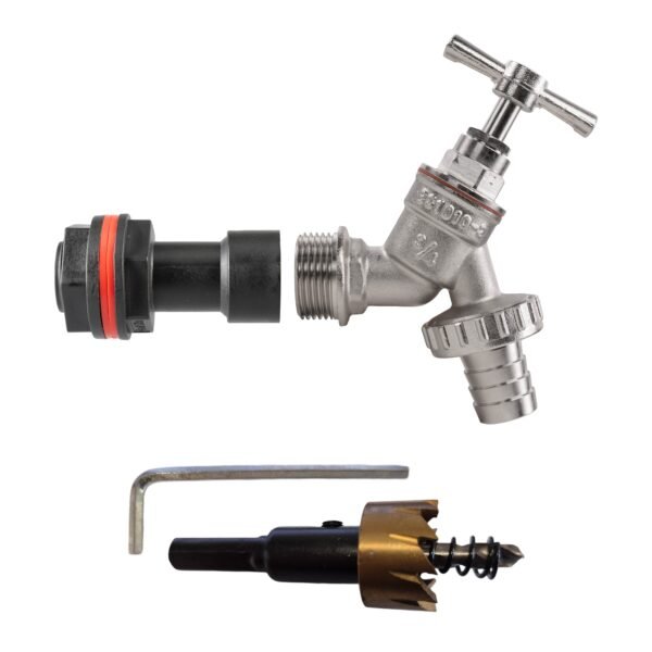 Water Butt Extension Kit 3/4″ with Nickel Plated Barbed Tap Home & Garden Free Shipping 5
