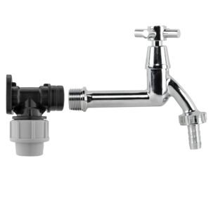 Wall Flange Kit 20mm MDPE – Extended Brass Chrome Tap 1/2″ Home & Garden Free Shipping