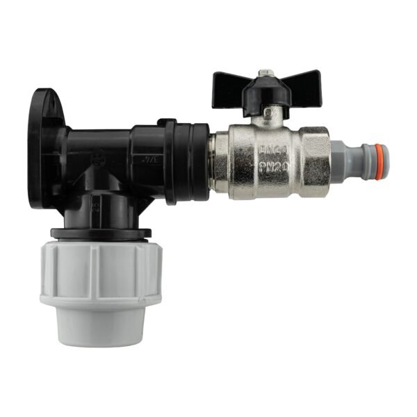 Wall Flange Kit 25mm MDPE + Bib Valve + Click Lock Male WL Home & Garden Free Shipping 5