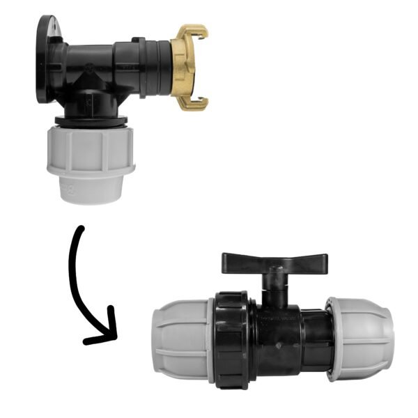 Wall Flange Kit 25mm MDPE + 25mm MDPE Valve + ¾” BSP Geka Home & Garden Free Shipping 5