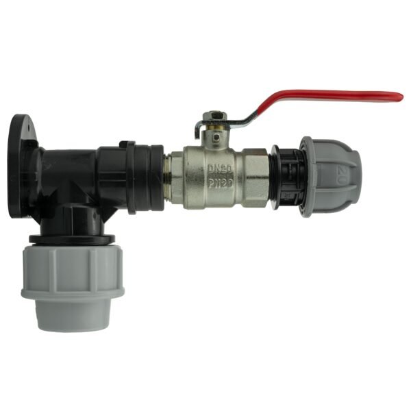 Wall Flange Kit 25mm MDPE + Lever Valve + 20mm MDPE Straight Home & Garden Free Shipping 5