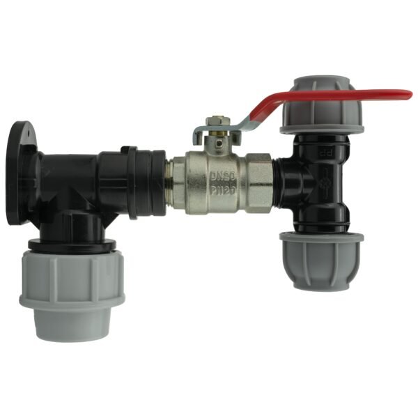 Wall Flange Kit 25mm MDPE + Lever Valve + 20mm MDPE Tee Home & Garden Free Shipping 5