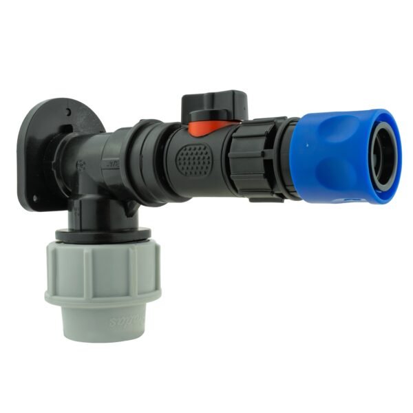 Wall Flange Kit 25mm MDPE + In-Line Valve & Female Quick Home & Garden Free Shipping 5