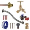 Brass Barbed Bib Tap STANDARD Connection Kit Home & Garden Free Shipping 11
