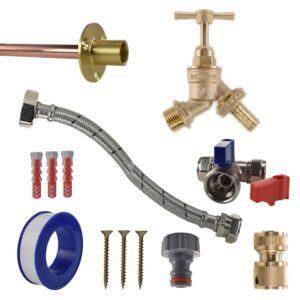 Brass Barbed Bib Tap STANDARD Connection Kit Home & Garden Free Shipping