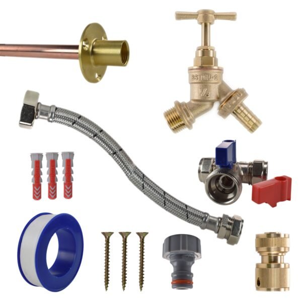 Brass Barbed Bib Tap STANDARD Connection Kit Home & Garden Free Shipping 5