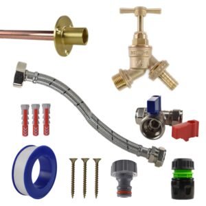 Brass Barbed Bib Tap STANDARD Connection Kit Home & Garden Free Shipping