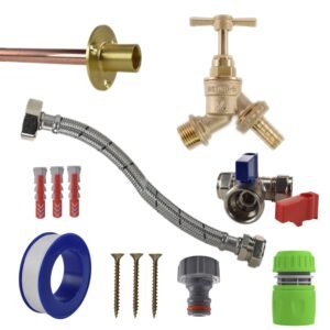 Brass Barbed Bib Tap STANDARD Connection Kit Home & Garden Free Shipping
