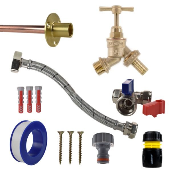 Brass Barbed Bib Tap STANDARD Connection Kit Home & Garden Free Shipping 5