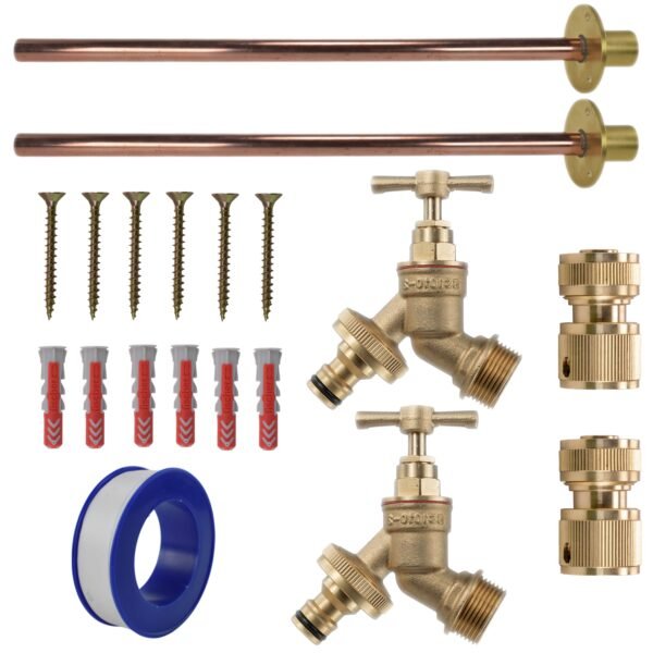 Brass Quick Connect Bib Tap BASIC Connection Kit x2 Home & Garden Free Shipping 5