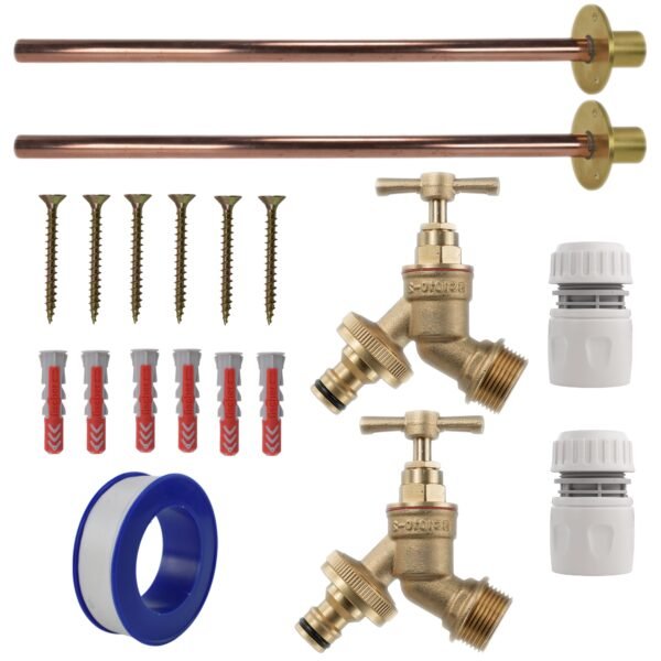 Brass Quick Connect Bib Tap BASIC Connection Kit x2 Home & Garden Free Shipping 5