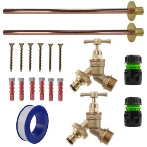 Brass Quick Connect Bib Tap BASIC Connection Kit x2 Home & Garden Free Shipping