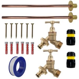 Brass Quick Connect Bib Tap BASIC Connection Kit x2 Home & Garden Free Shipping
