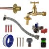 Polished Brass 13mm Barb Tap STANDARD Connection Kit Home & Garden Free Shipping 9