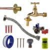 Polished Brass 13mm Barb Tap STANDARD Connection Kit Home & Garden Free Shipping 11