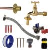 Polished Brass 13mm Barb Tap STANDARD Connection Kit Home & Garden Free Shipping 9