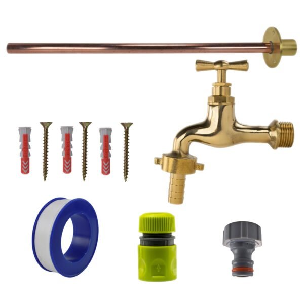 Polished Brass 13mm Barb Tap BASIC Connection Kit Home & Garden Free Shipping 5