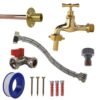 Polished brass 13mm barb tap standard connection kit – barbed hose pipe connector uk brass connectors free shipping 2