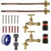 Polished Brass 13mm Barb Tap BASIC Connection Kit x2 Home & Garden Free Shipping 9
