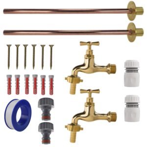 Polished Brass 13mm Barb Tap BASIC Connection Kit x2 Home & Garden Free Shipping