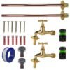 Polished Brass 13mm Barb Tap BASIC Connection Kit x2 Home & Garden Free Shipping 9
