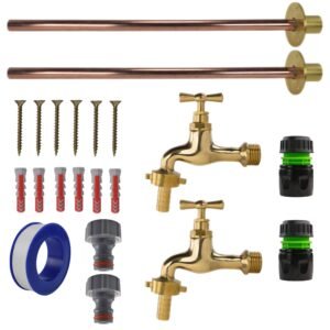 Polished Brass 13mm Barb Tap BASIC Connection Kit x2 Home & Garden Free Shipping