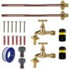Polished Brass 13mm Barb Tap BASIC Connection Kit x2 Home & Garden Free Shipping 9