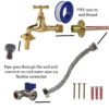 Polished brass 13mm barb tap standard connection kit with lime/grey line – home diy accessory uk wall tap connection kits free shipping 9