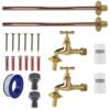 Polished Brass 13mm Barb Tap BASIC Connection Kit x2 Home & Garden Free Shipping 11