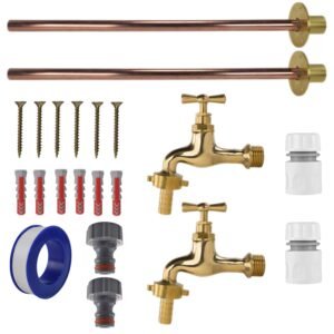 Polished Brass 13mm Barb Tap BASIC Connection Kit x2 Home & Garden Free Shipping