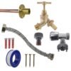Brass barbed bib tap full connection kit – home diy accessory uk wall tap connection kits free shipping 2