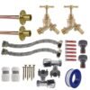Brass Barbed Bib Tap FULL Connection Kit x2 Home & Garden Free Shipping 9