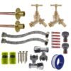 Brass Barbed Bib Tap FULL Connection Kit x2 Home & Garden Free Shipping 9