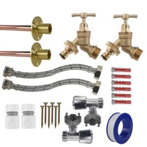 Brass Quick Connect Bib Tap FULL Connection Kit x2 Home & Garden Free Shipping