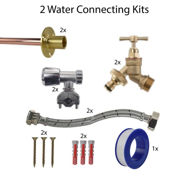 Brass quick connect bib tap full connection kit x2 with lime connectors – heavy duty outdoor garden tap uk garden hose connection set free shipping 2