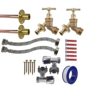Brass Quick Connect Bib Tap FULL Connection Kit x2 Home & Garden Free Shipping