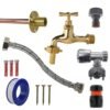 Polished Brass 13mm Barb Tap FULL Connection Kit Home & Garden Free Shipping 9