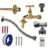 Polished Brass 13mm Barb Tap FULL Connection Kit Home & Garden Free Shipping 9