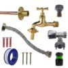 Polished Brass 13mm Barb Tap FULL Connection Kit Home & Garden Free Shipping 9