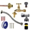 Polished Brass 13mm Barb Tap FULL Connection Kit Home & Garden Free Shipping 9