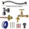 Polished brass 13mm barb tap full connection kit with white hose – heavy duty outdoor garden tap uk garden hose connection set free shipping 2