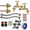 Polished Brass 13mm Barb Tap FULL Connection Kit x2 Home & Garden Free Shipping 9