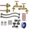 Polished Brass 13mm Barb Tap FULL Connection Kit x2 Home & Garden Free Shipping 9