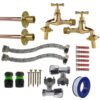 Polished Brass 13mm Barb Tap FULL Connection Kit x2 Home & Garden Free Shipping 9