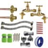 Polished Brass 13mm Barb Tap FULL Connection Kit x2 Home & Garden Free Shipping 9