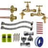 Polished Brass 13mm Barb Tap FULL Connection Kit x2 Home & Garden Free Shipping 9