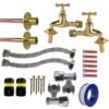 Polished Brass 13mm Barb Tap FULL Connection Kit x2 Home & Garden Free Shipping 9