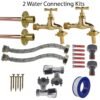 Polished brass 13mm barb tap full connection kit x2 with white hose – heavy duty outdoor garden tap uk garden hose connection set free shipping 2